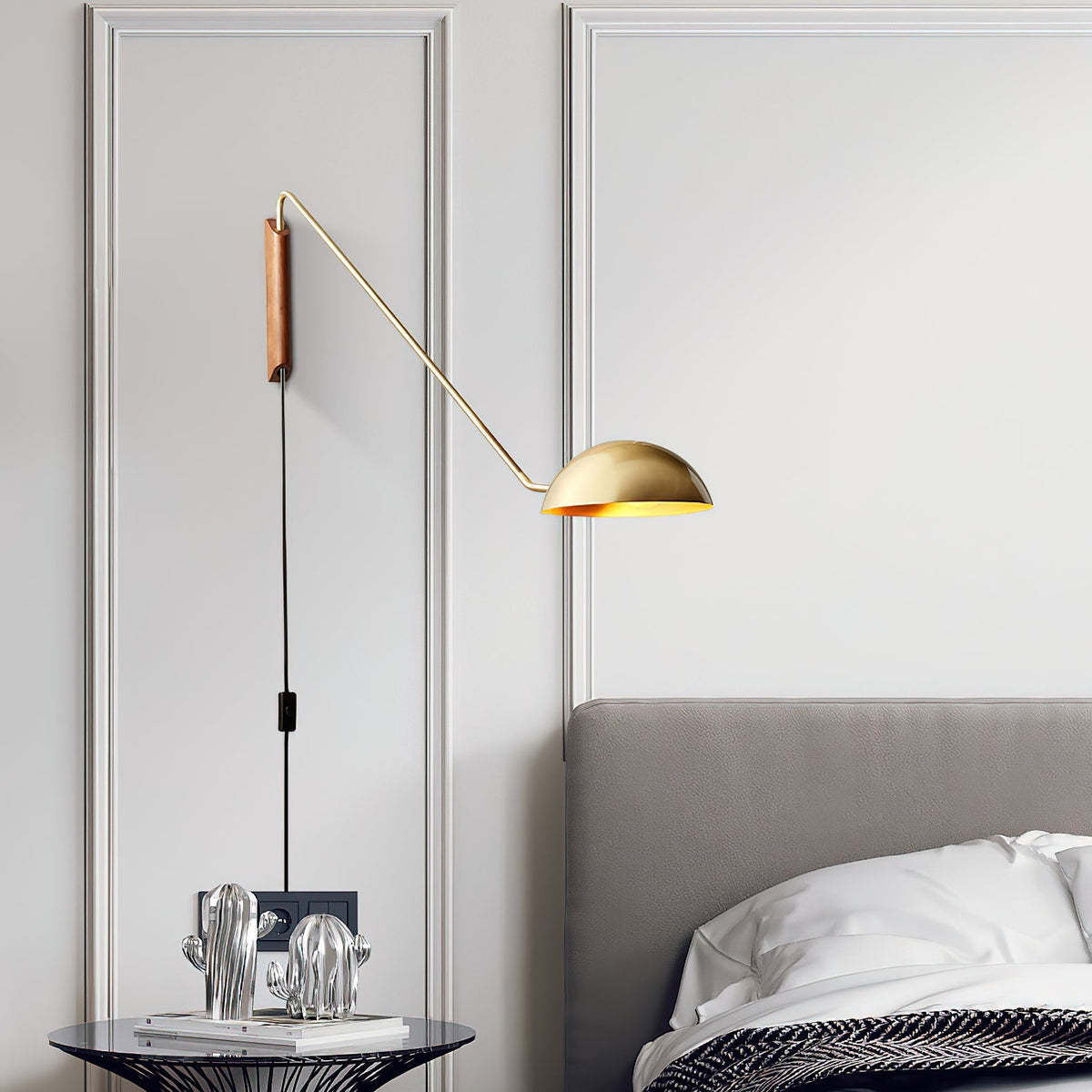 Lirixel wandlamp van walnoot
