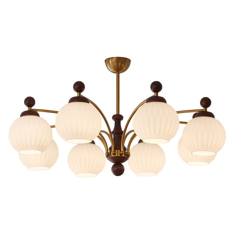 Vedoror Traditionele Klassieke Orb Houten glas Kroonluchter