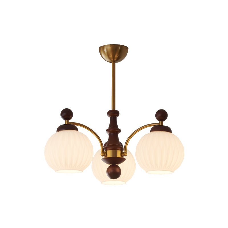 Vedoror Traditionele Klassieke Orb Houten glas Kroonluchter