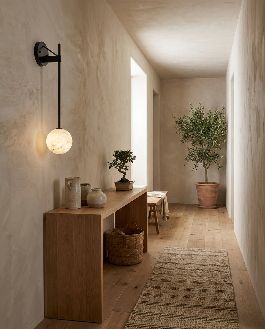 Staverncombe Albasten wandlamp