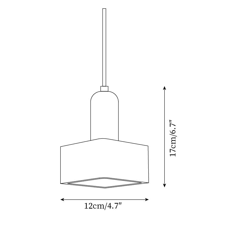 Lava vierkante hanglamp met travertin in walnootkleur