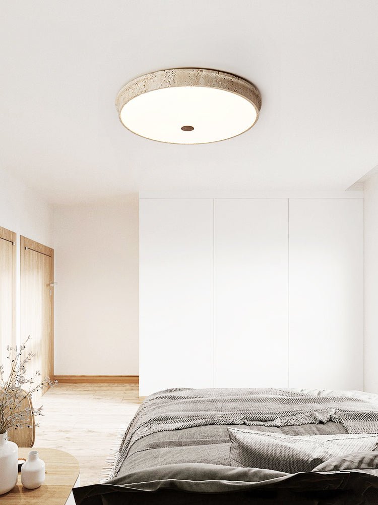 Seriraine plafondlamp met geel travertin