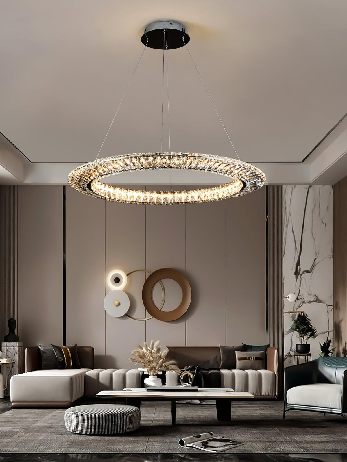 Tev Geometric kroonluchter met kristallen LED elegant