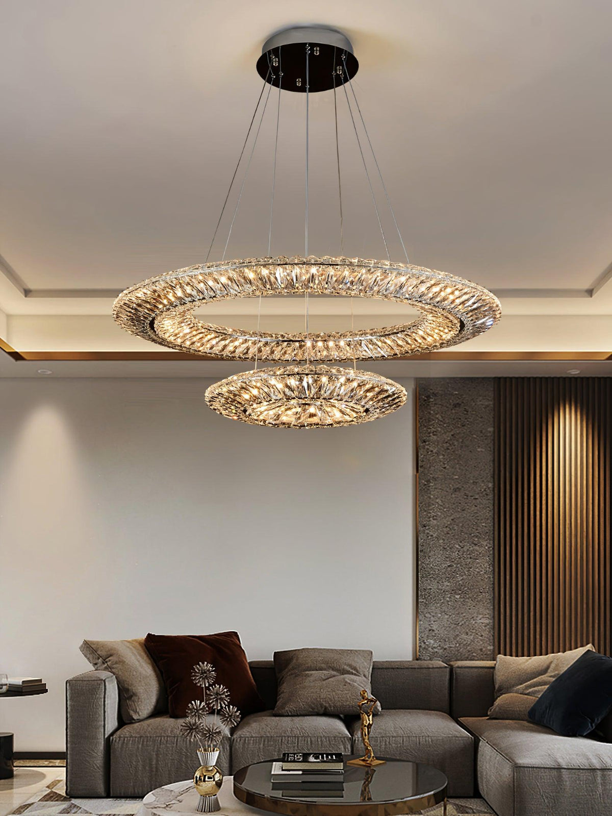Tev Geometric kroonluchter met kristallen LED elegant