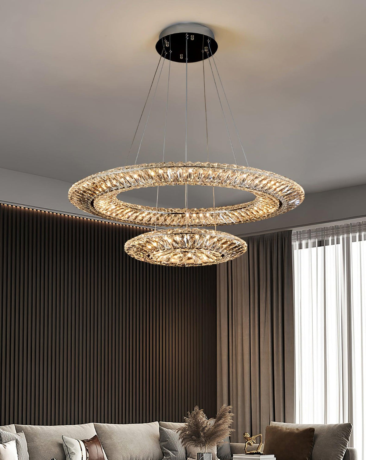 Tev Geometric kroonluchter met kristallen LED elegant