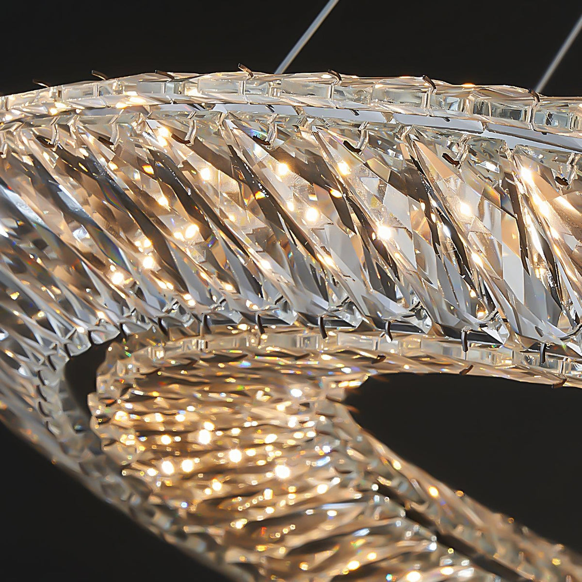 Tev Geometric kroonluchter met kristallen LED elegant