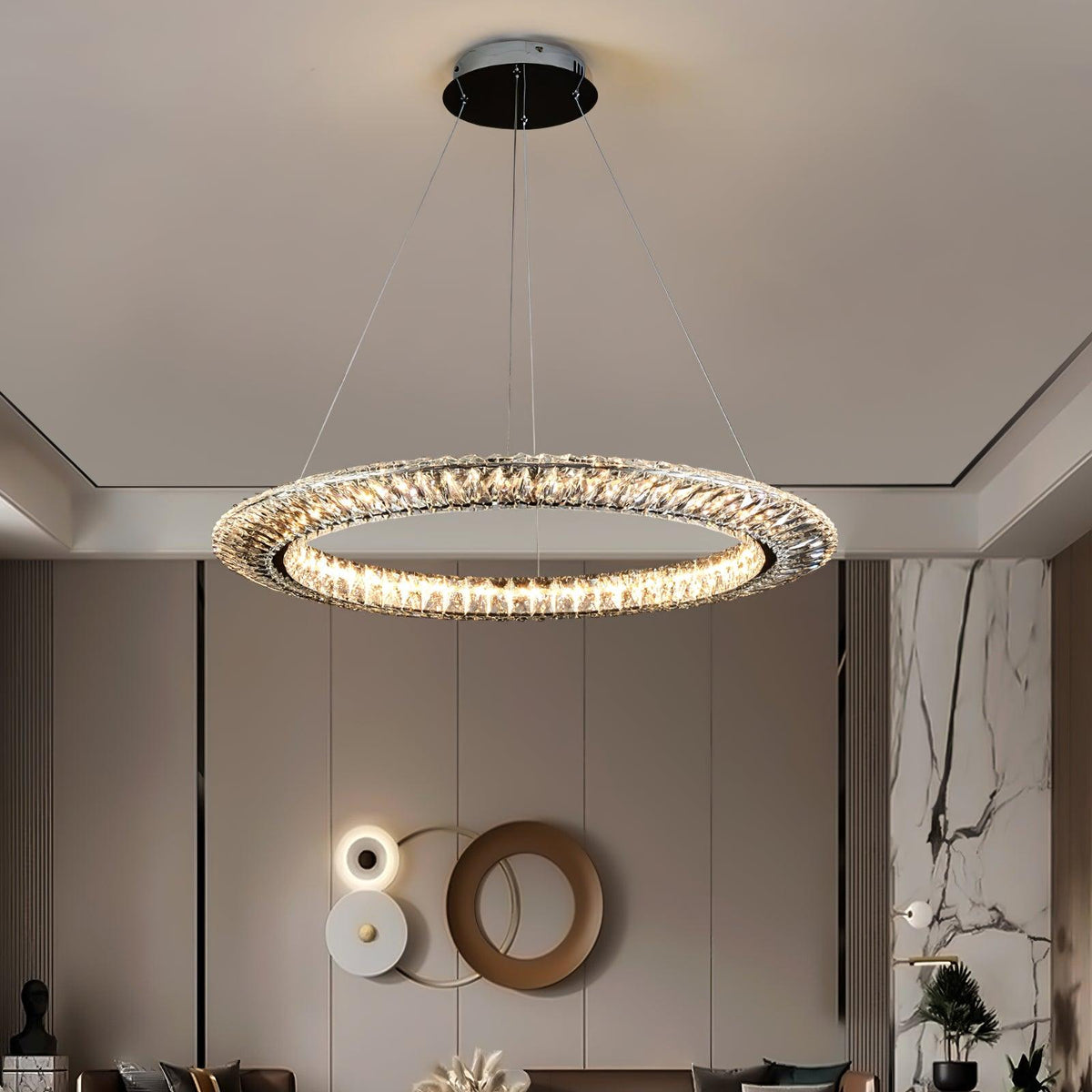Tev Geometric kroonluchter met kristallen LED elegant