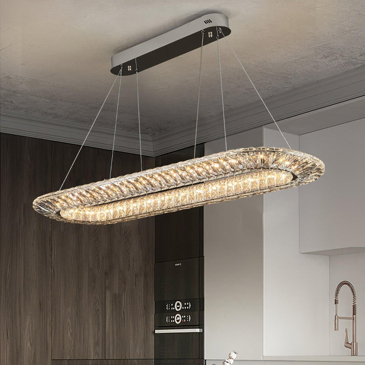 Tev Geometric kroonluchter met kristallen LED elegant