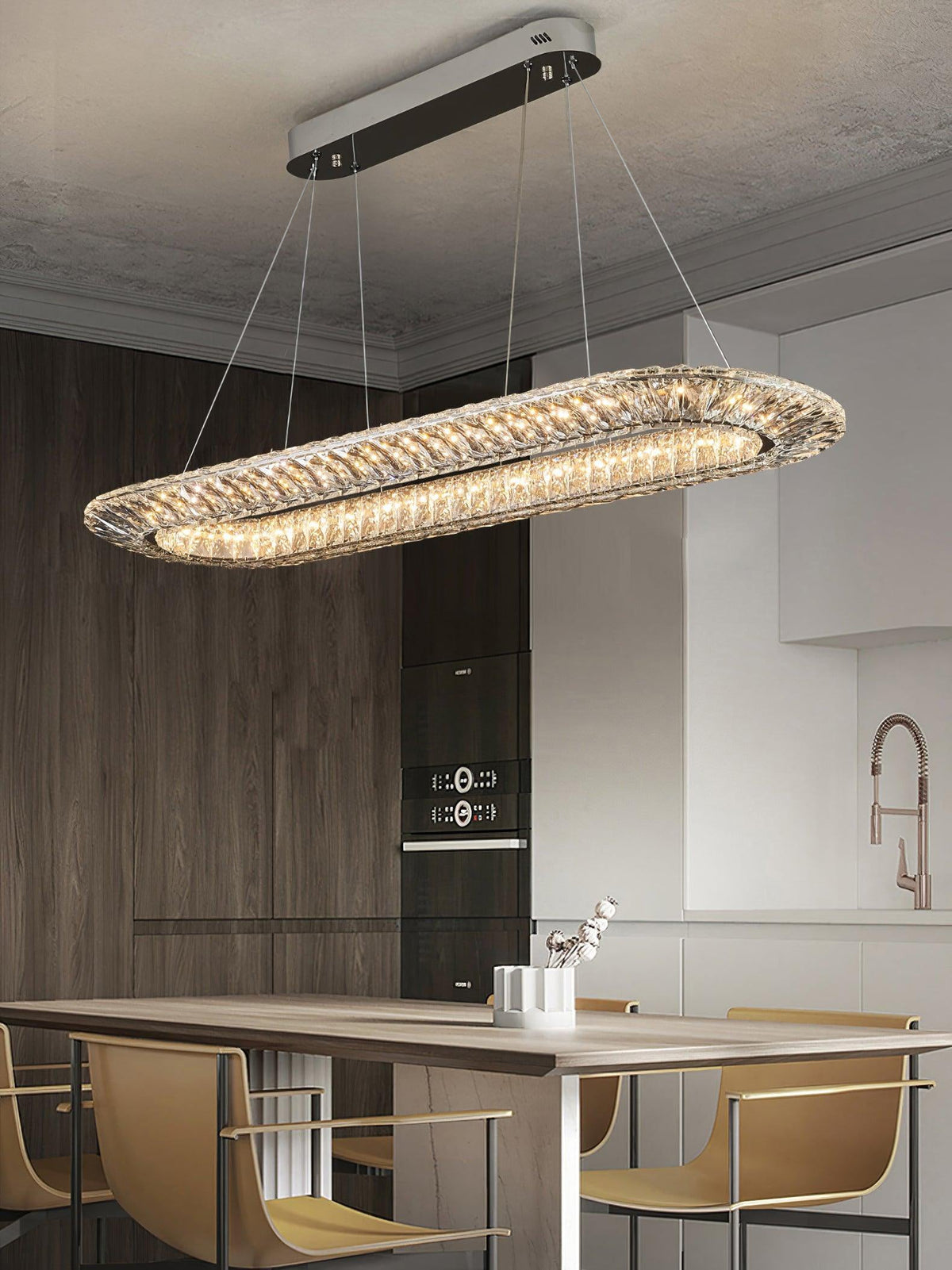 Tev Geometric kroonluchter met kristallen LED elegant