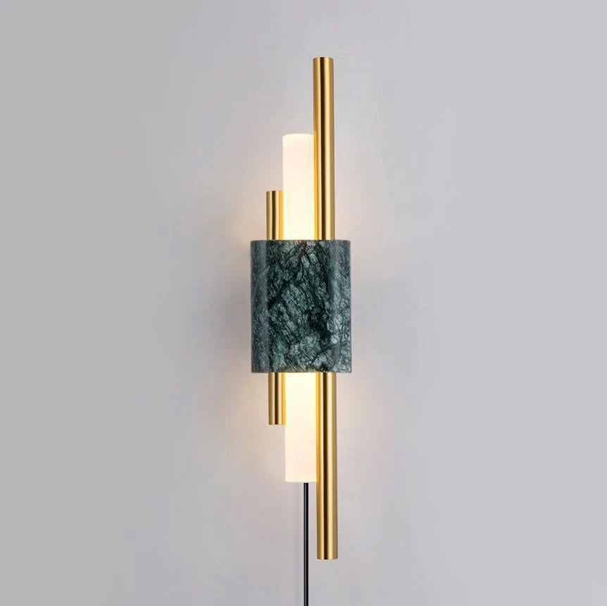 Evely Premium Noordse kunst wandlamp met marmer, met stekker