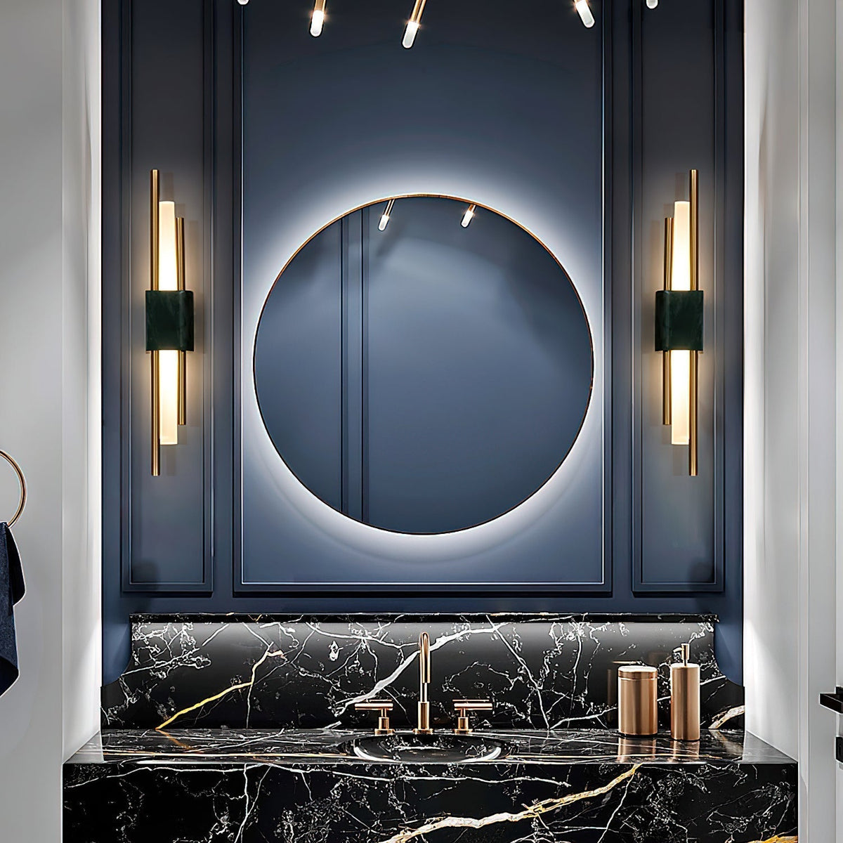 Evely Premium Noordse kunst wandlamp met marmer, met stekker