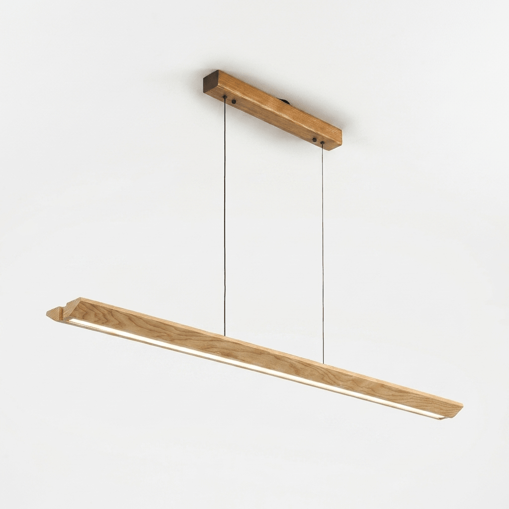 Alderine lineaire hanglamp van walnoothout