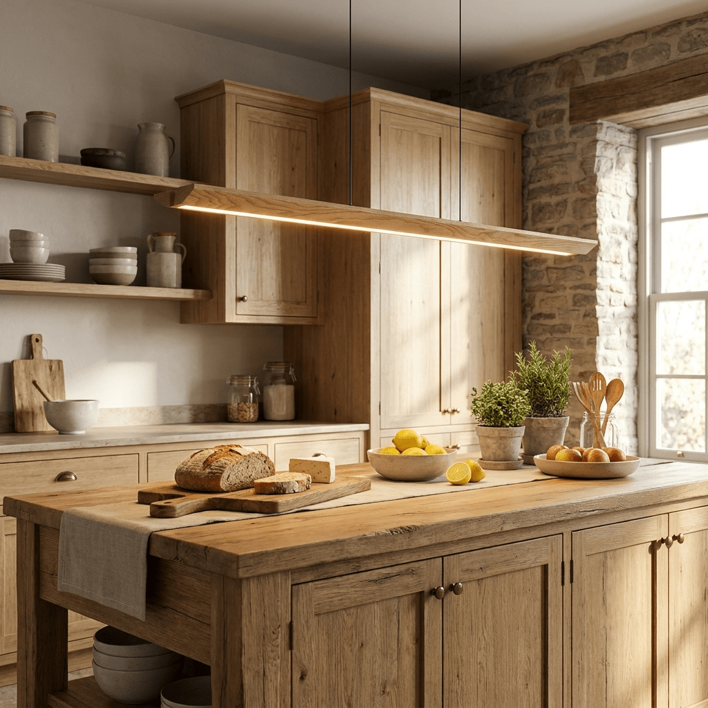 Alderine lineaire hanglamp van walnoothout