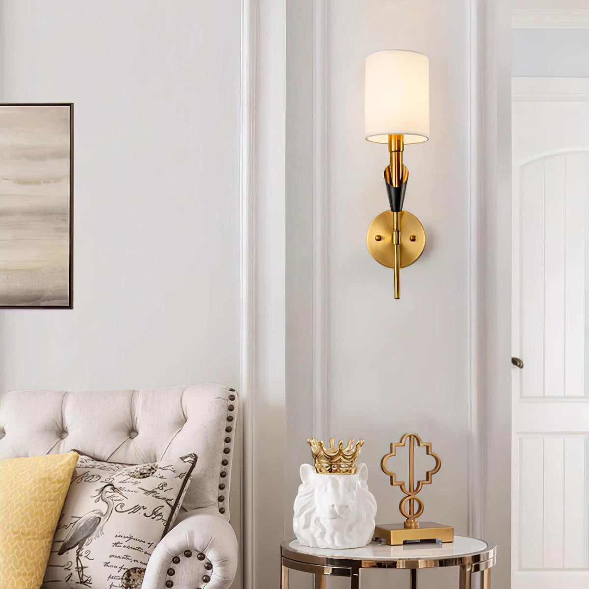 Eurzorira wandlamp met stoffen kap