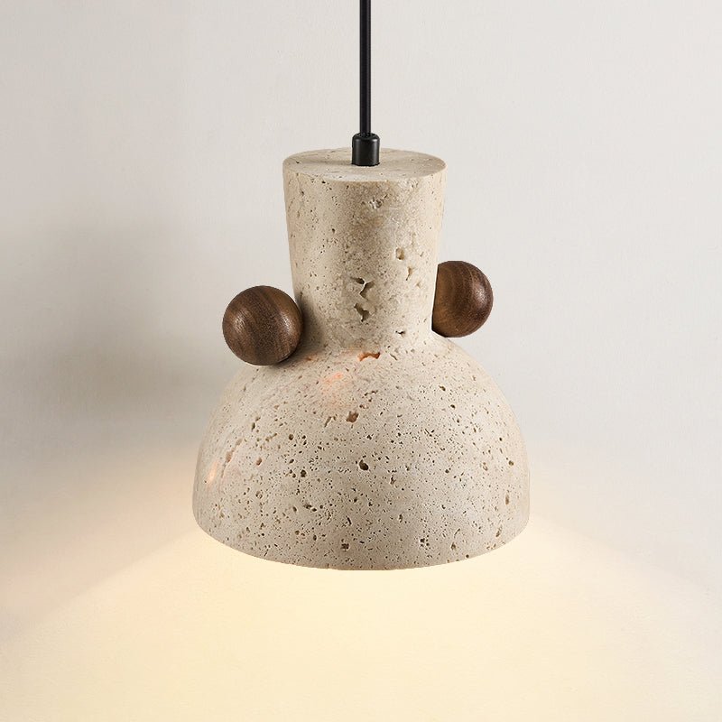 Tavaro kiezelvormige hanglamp Walnootkleur