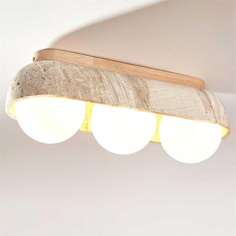 Norelina plafondlamp travertin Rechthoekig