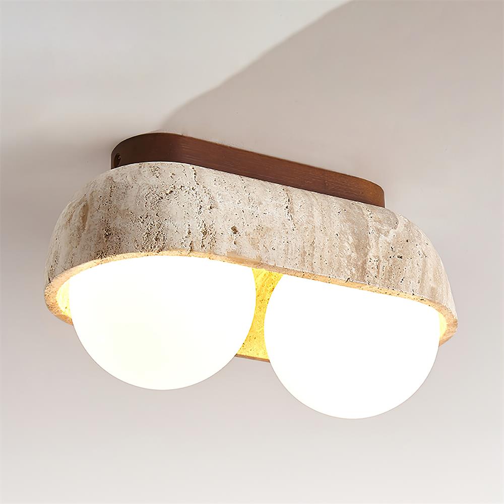 Norelina plafondlamp travertin Rechthoekig