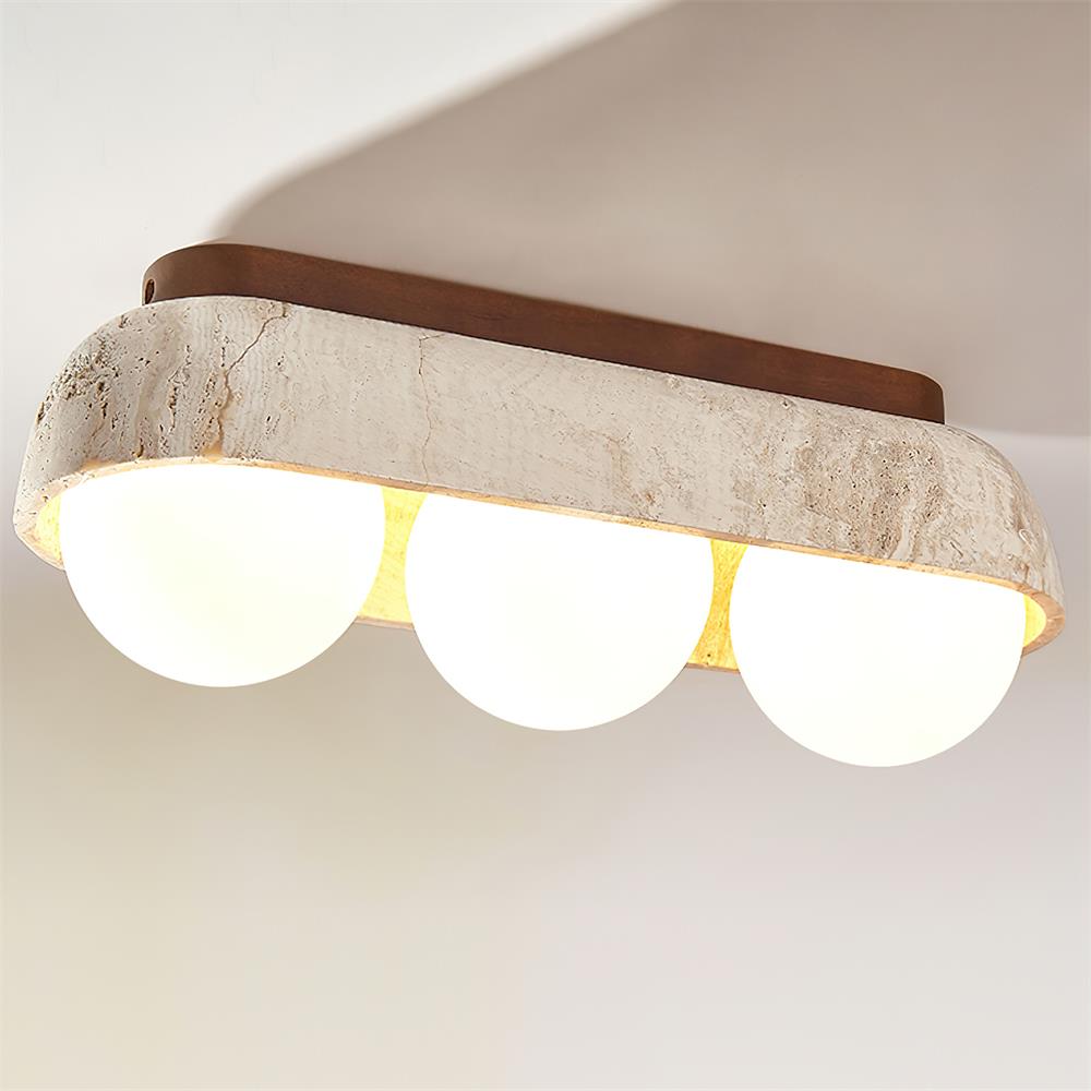 Norelina plafondlamp travertin Rechthoekig