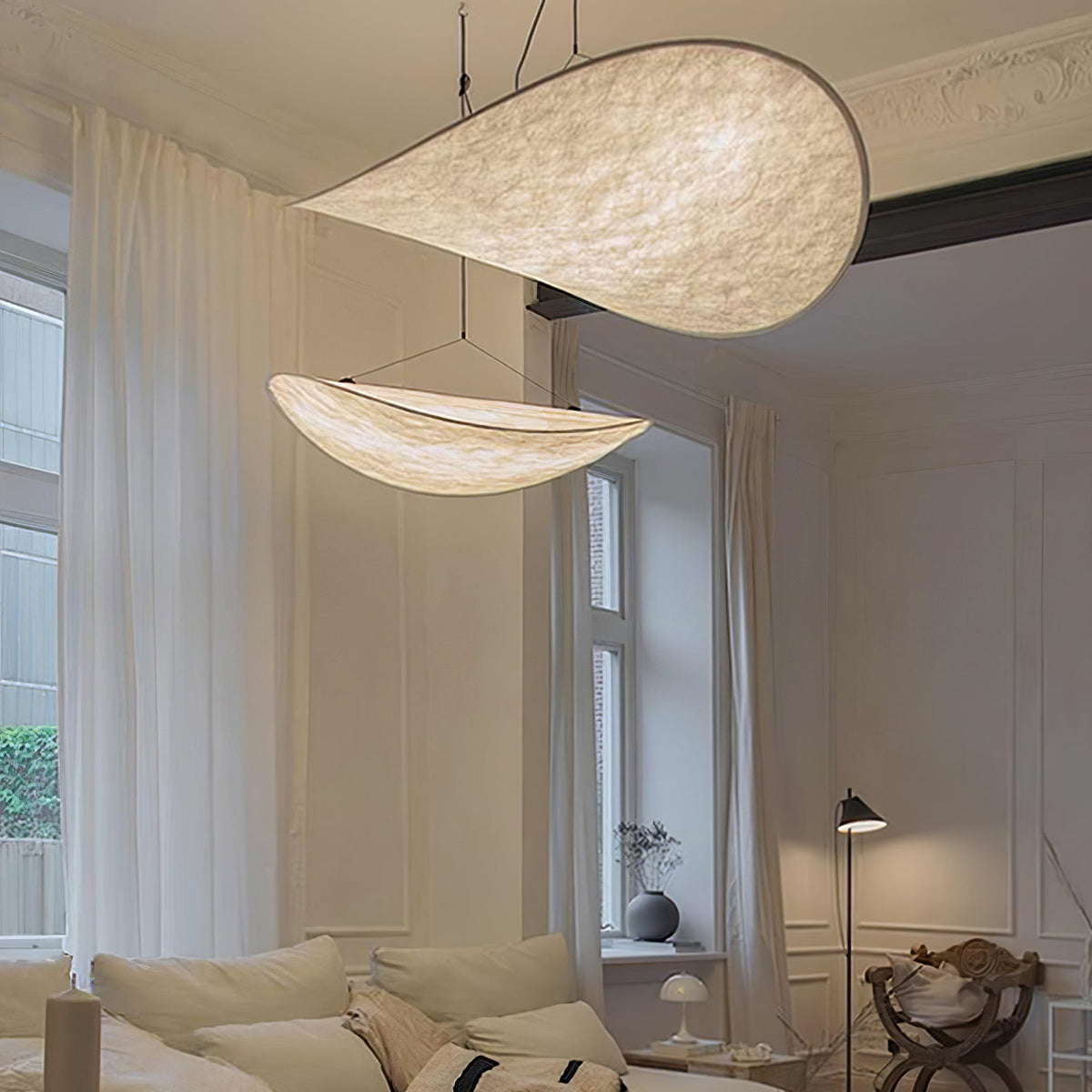 Luminette minimalistisch hanglamp van zijde