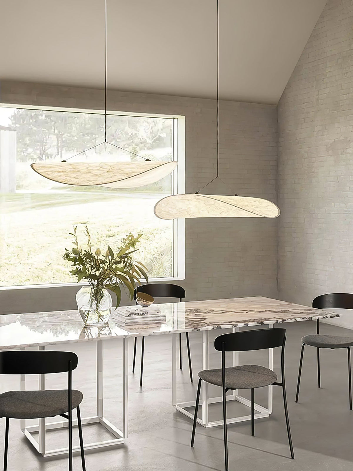 Larenol hanglamp van glas van papier en glasvezel