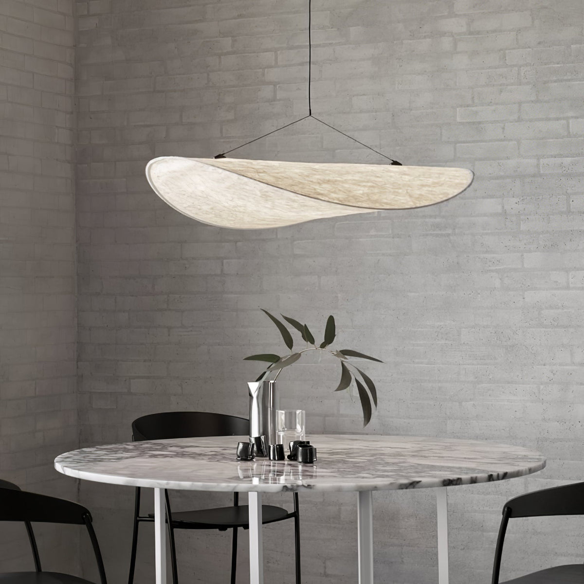 Larenol hanglamp van glas van papier en glasvezel