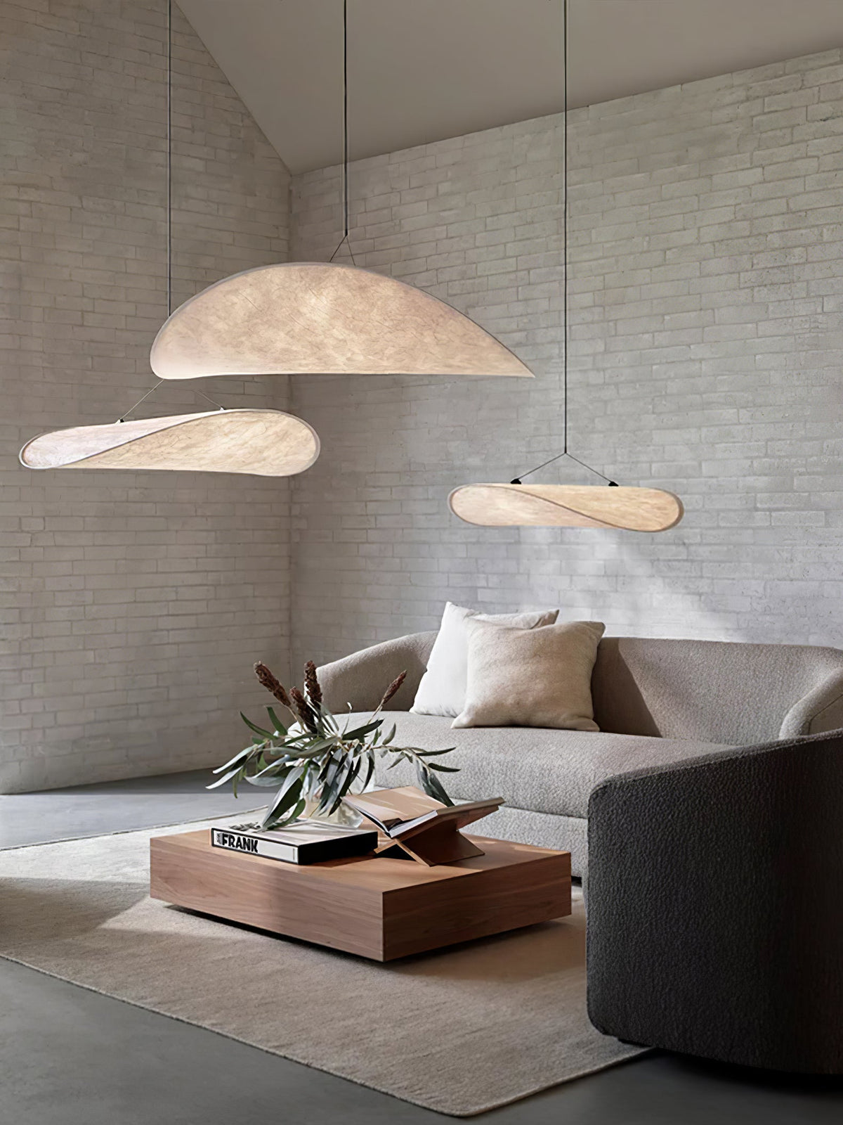 Larenol hanglamp van glas van papier en glasvezel