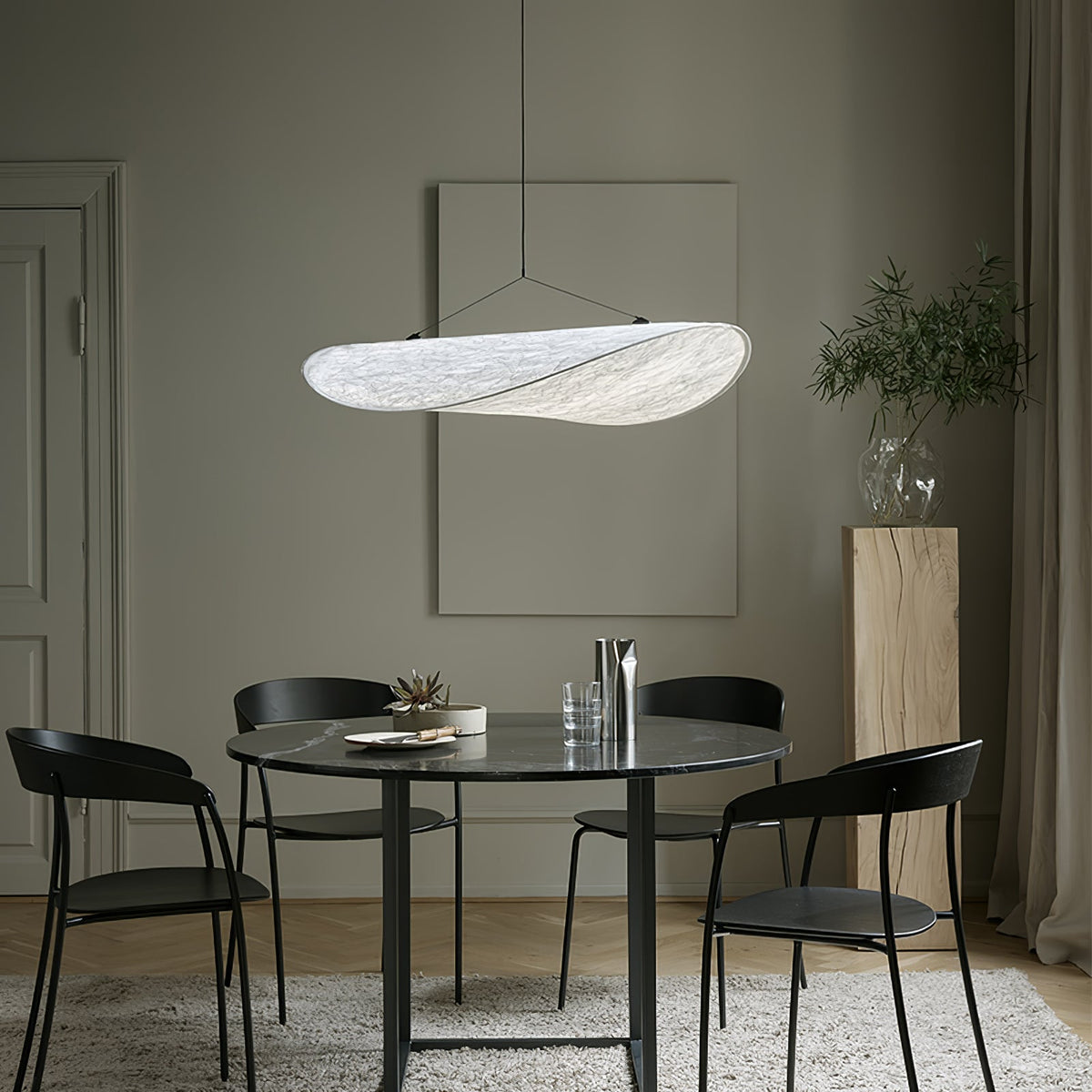 Larenol hanglamp van glas van papier en glasvezel