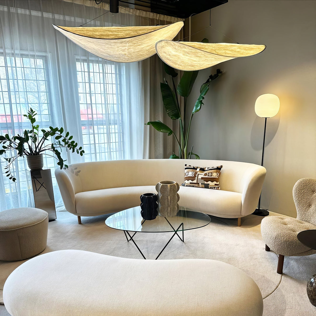 Luminette minimalistisch hanglamp van zijde