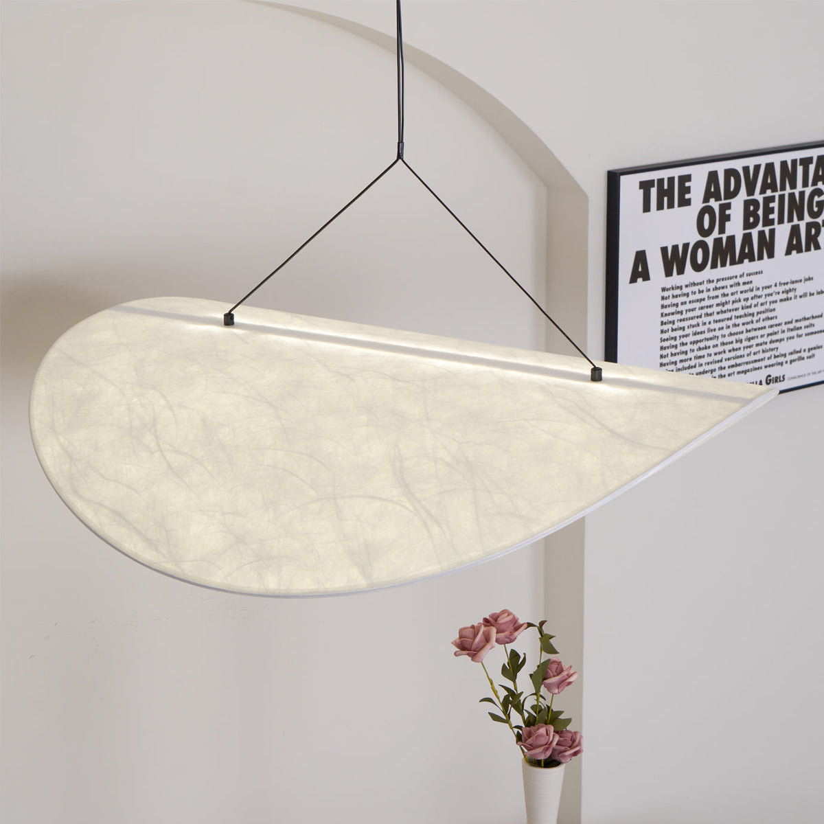Luminette minimalistisch hanglamp van zijde