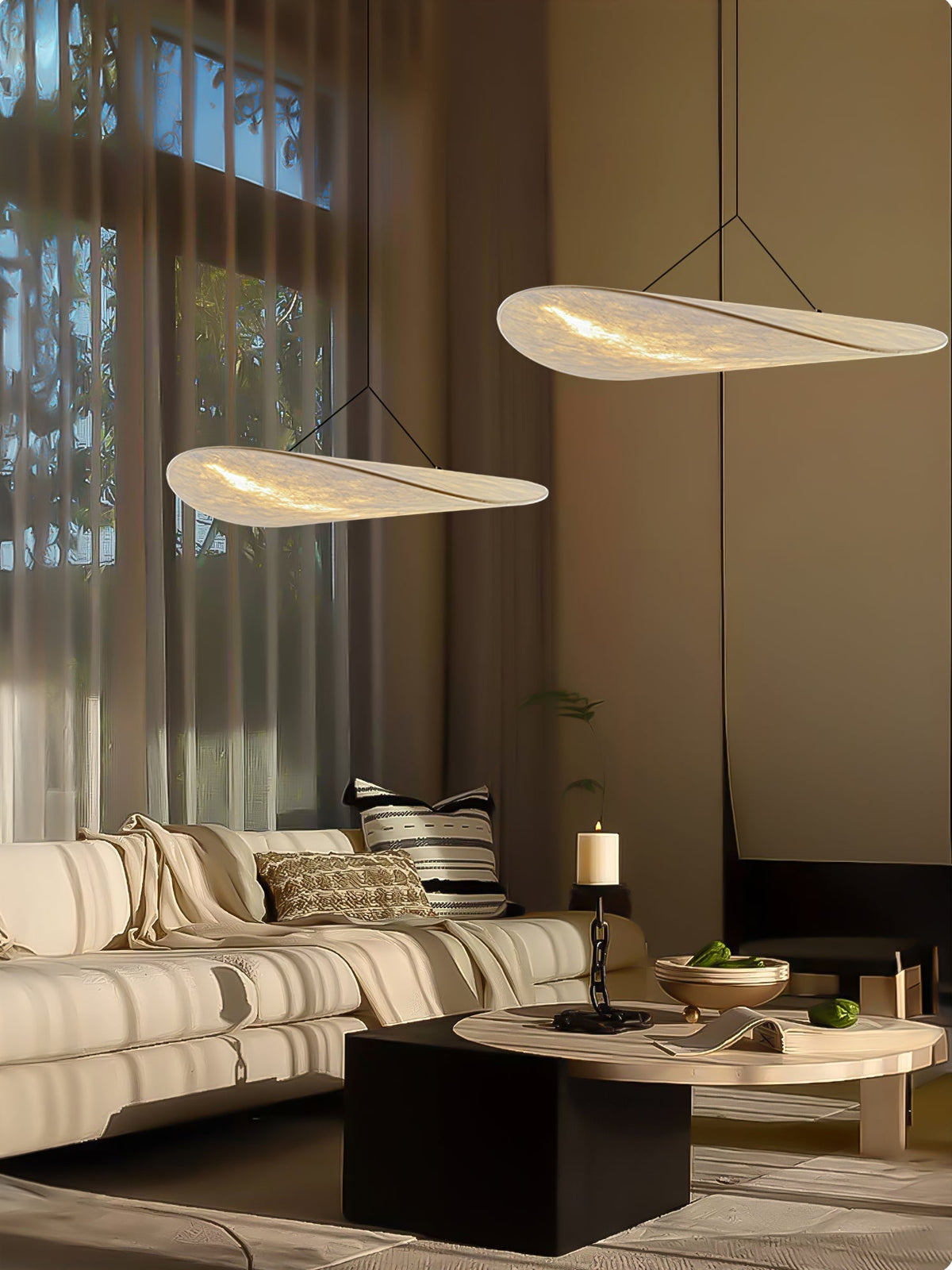 Luminette minimalistisch hanglamp van zijde