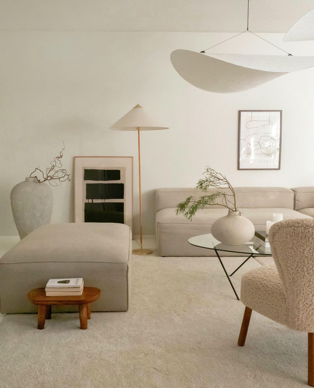 Larenol hanglamp van glas van papier en glasvezel