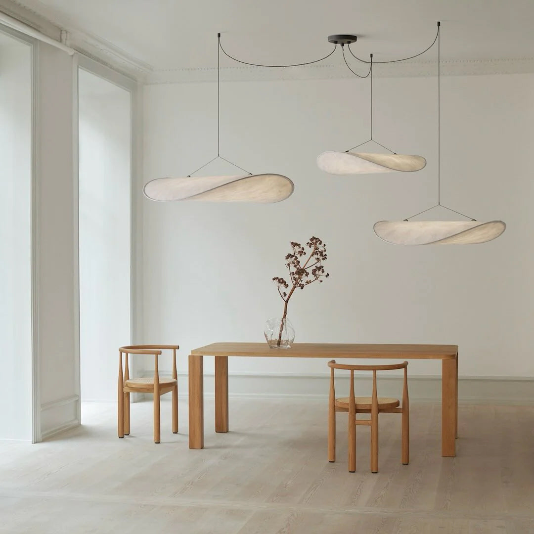 Larenol hanglamp van glas van papier en glasvezel