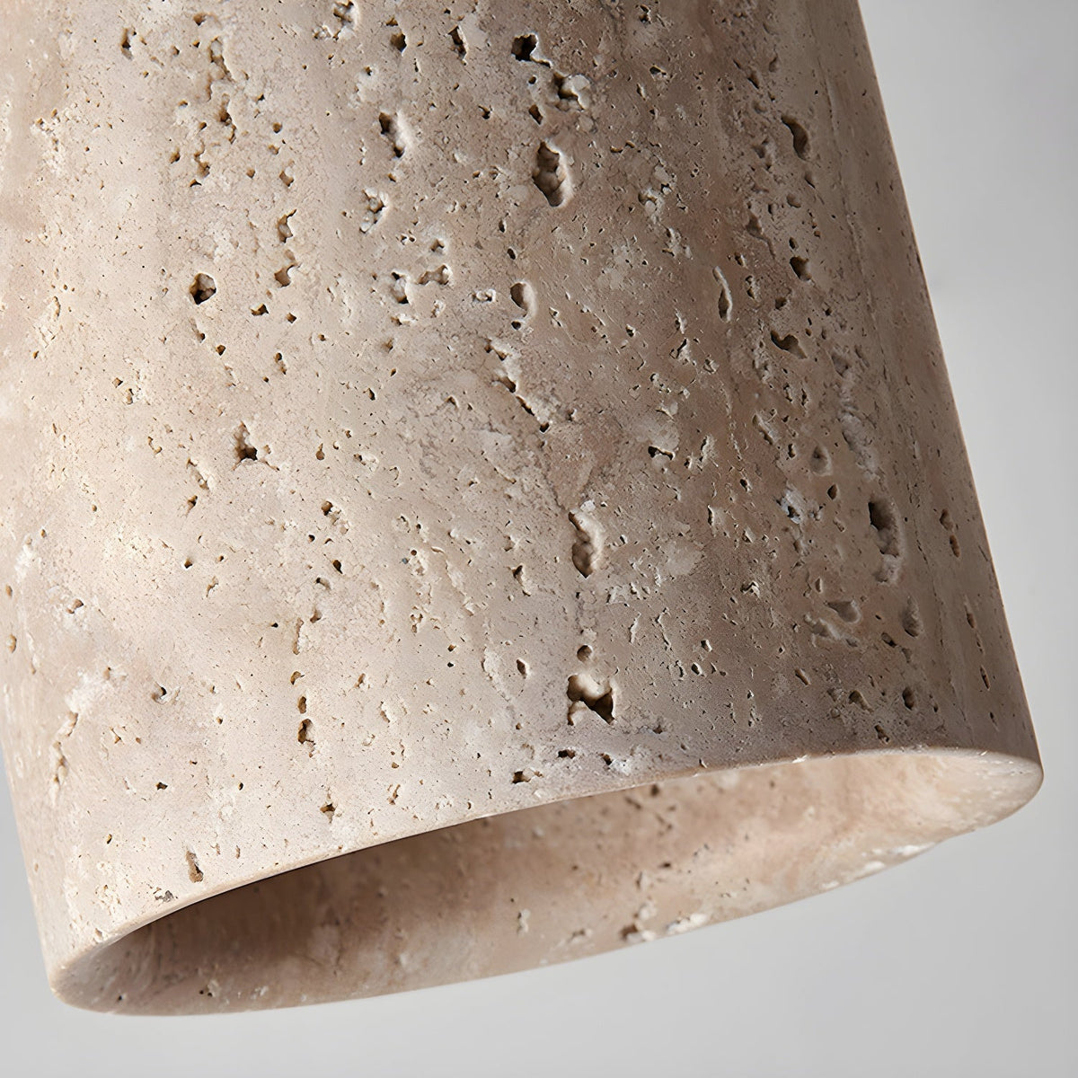 Valelelle plafondlamp met cilindrische kap van travertin