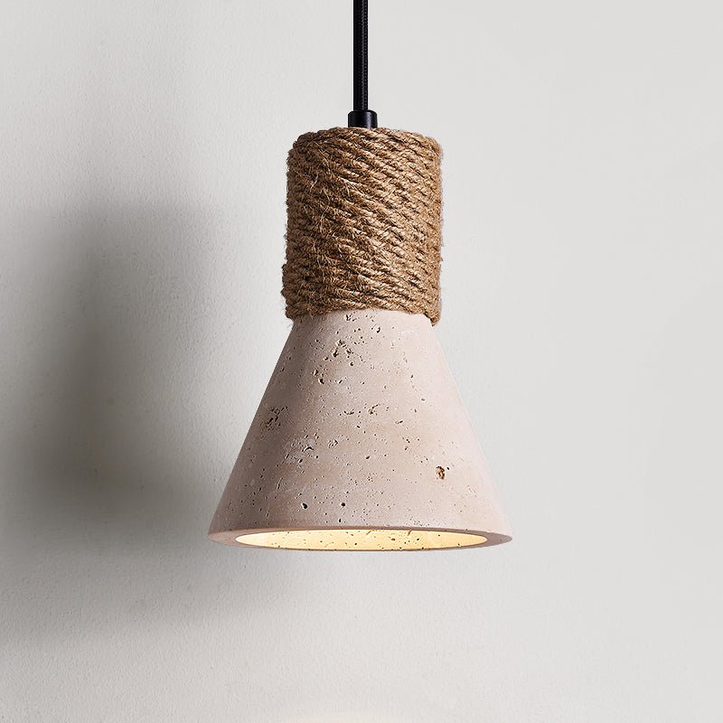 Taverette Vintage Geel Travertin Touw Hanglamp