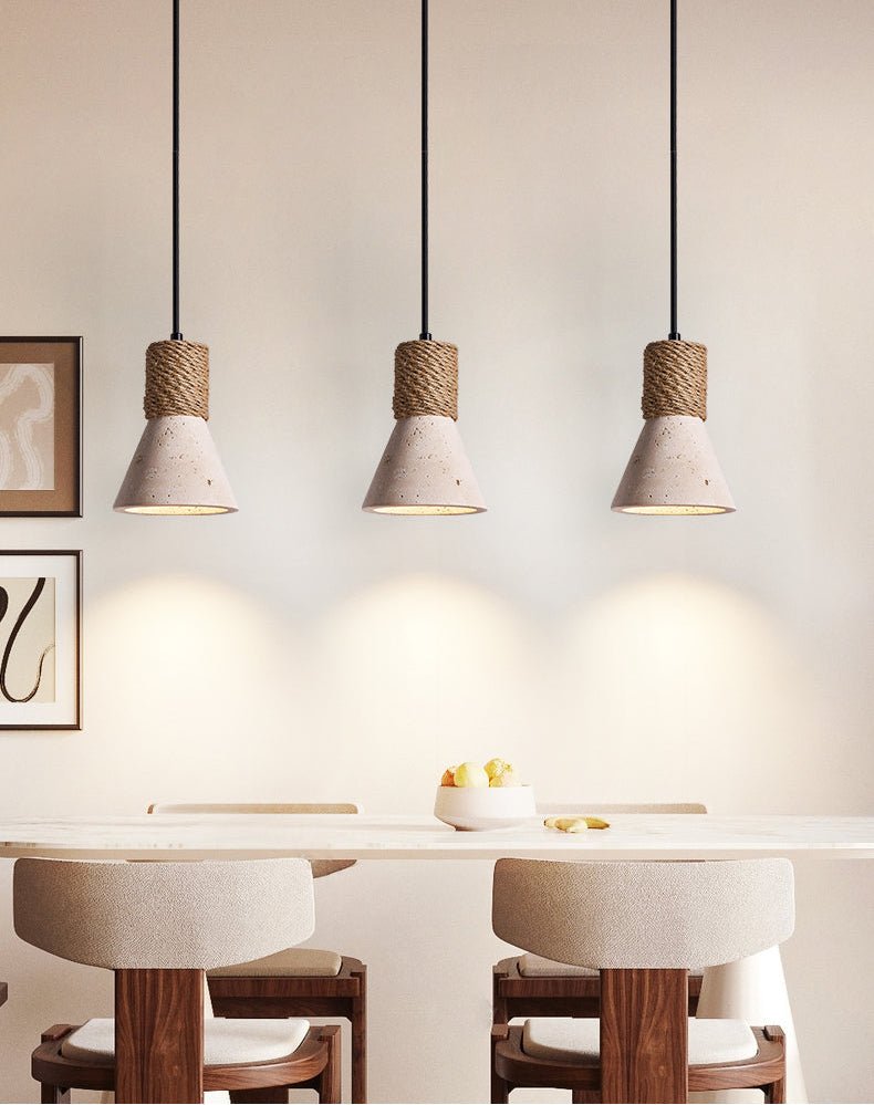 Taverette Vintage Geel Travertin Touw Hanglamp