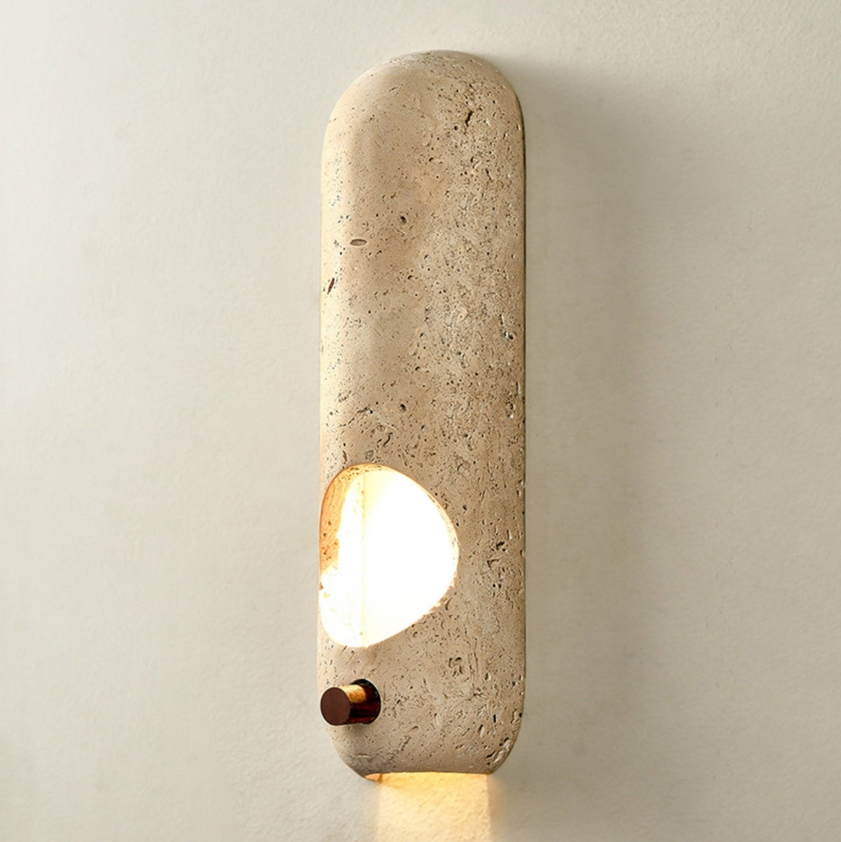 Serirella wandlamp met geel travertin