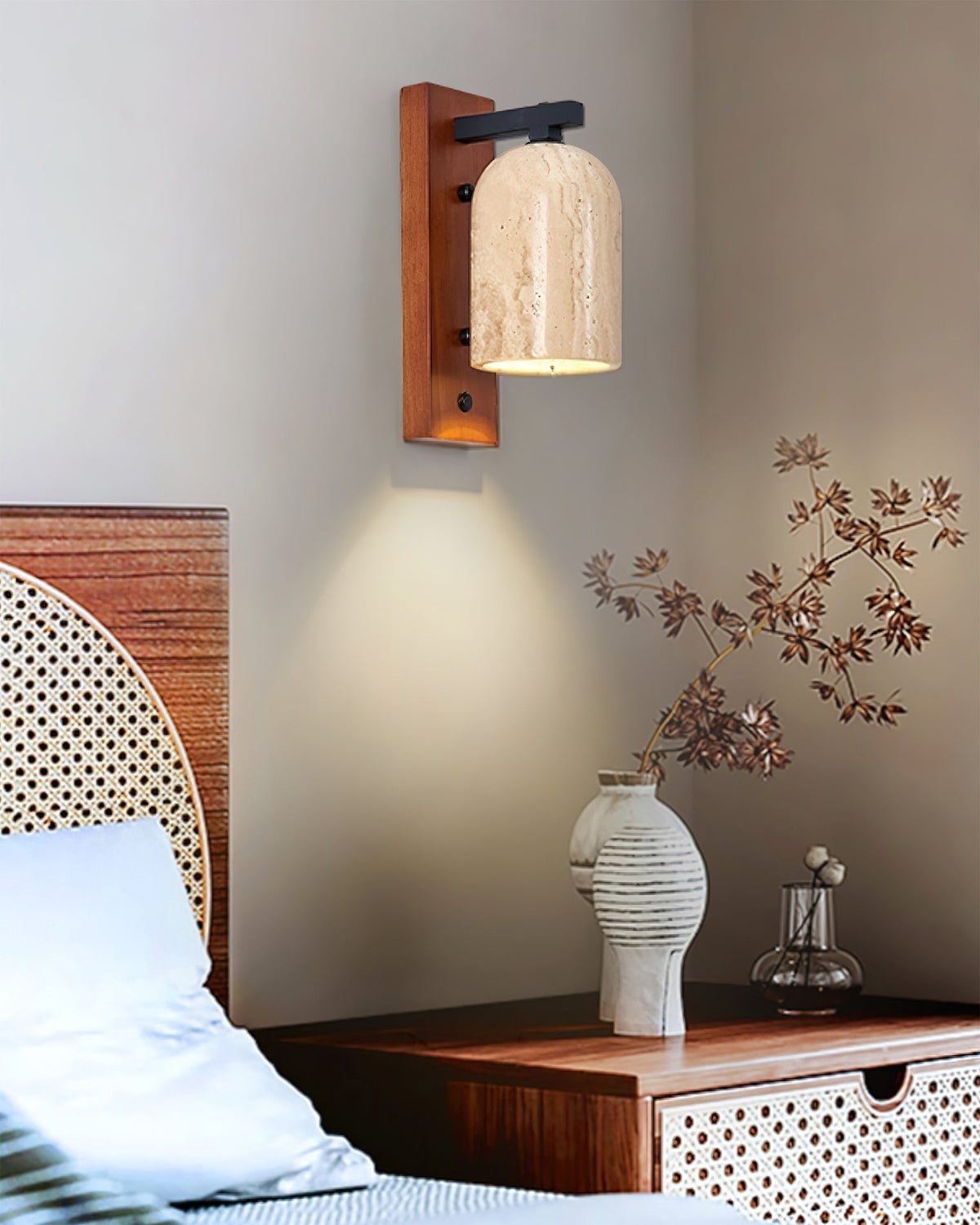 Cole wandlamp travertin