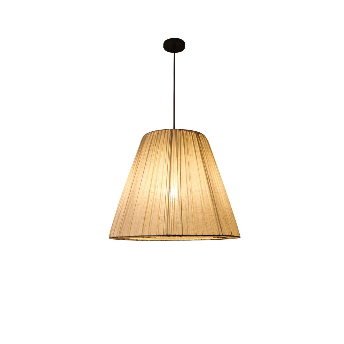 Docan hanglamp met stoffen kap in retro-stijl