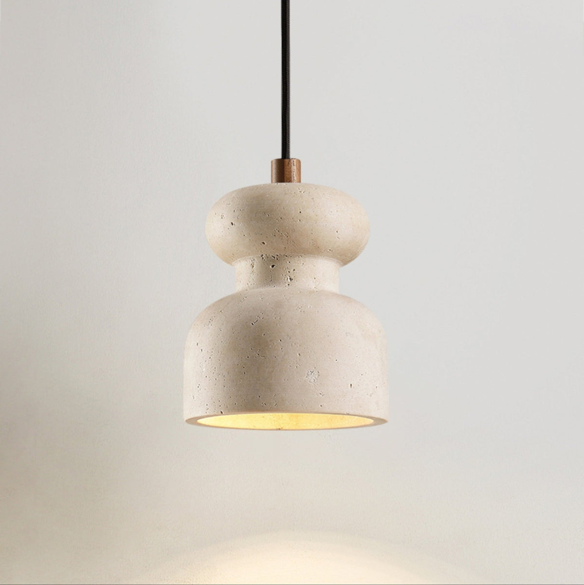 Ansel Textured travertin Gourd hanglamp