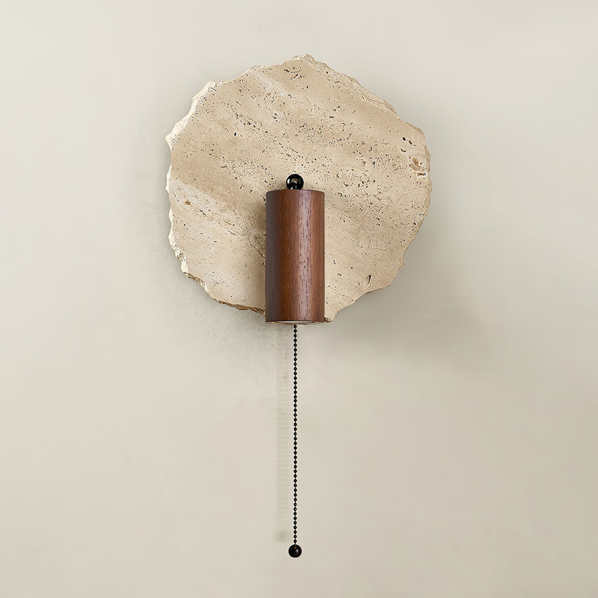 Valeriella wandlamp in Geel travertin