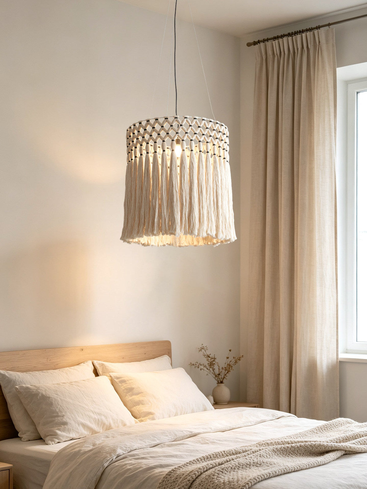 Ulmont macramé kwastjes hanglamp
