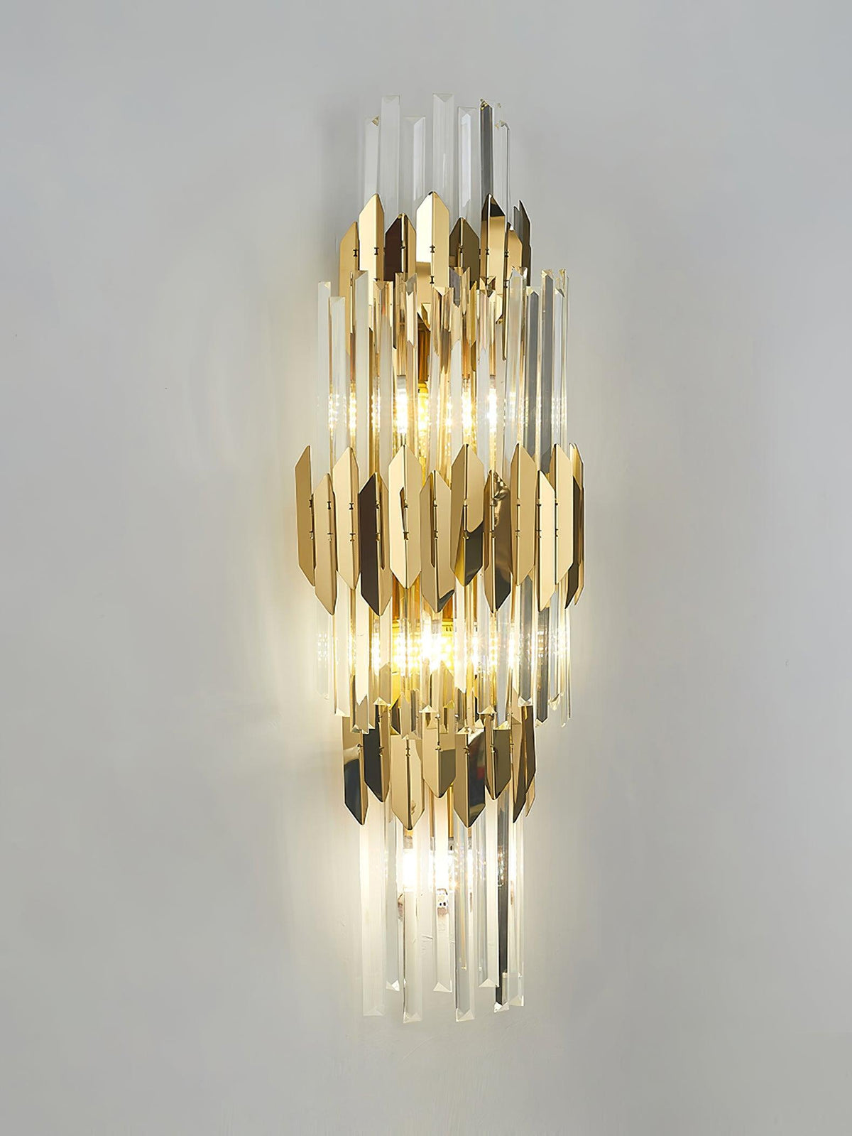 Elyoaria wandlamp met drie lagen kristal in Nordic-art stijl