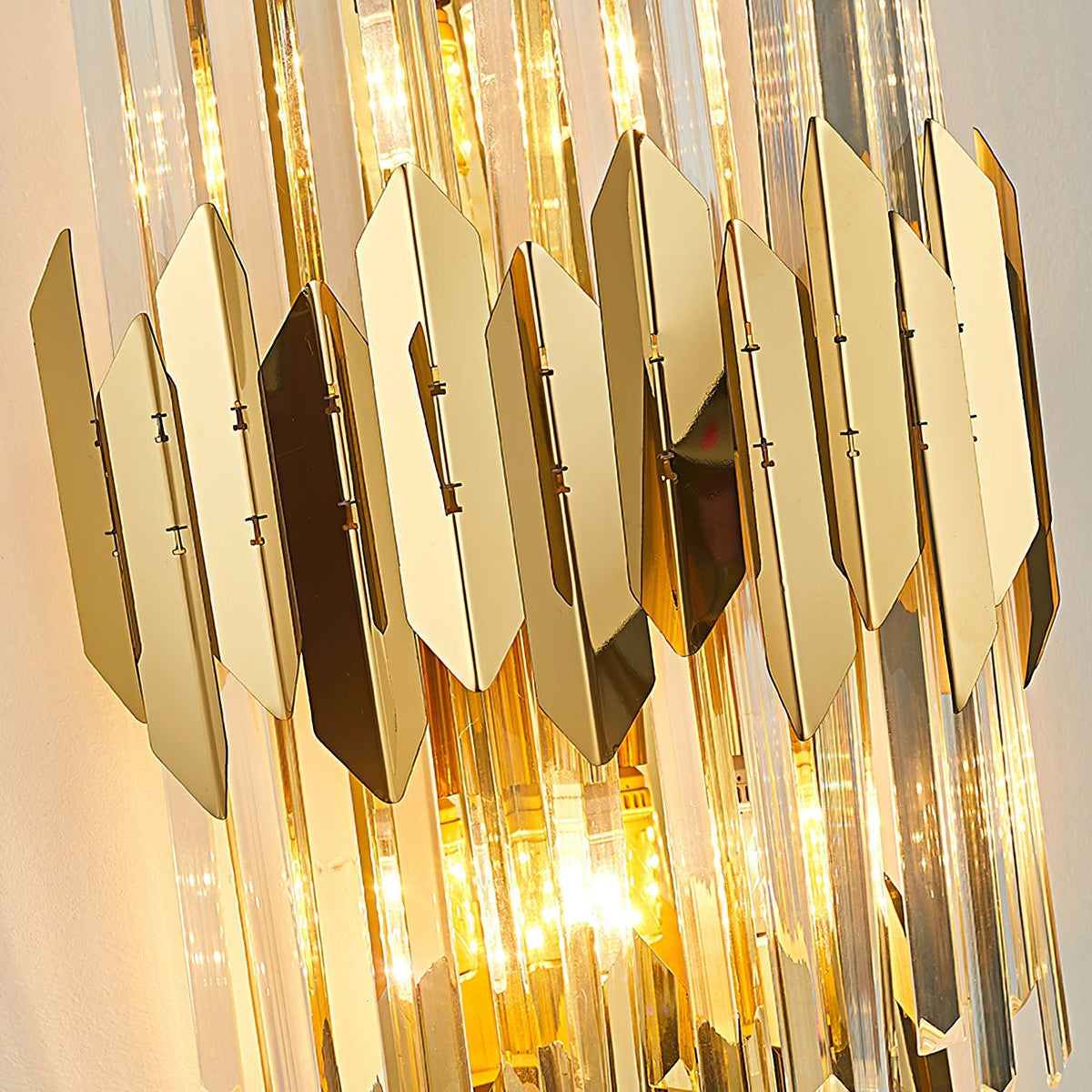 Elyoaria wandlamp met drie lagen kristal in Nordic-art stijl