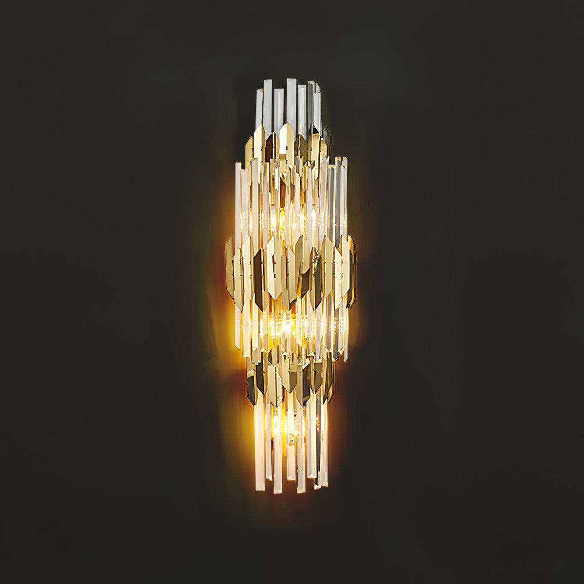 Elyoaria wandlamp met drie lagen kristal in Nordic-art stijl