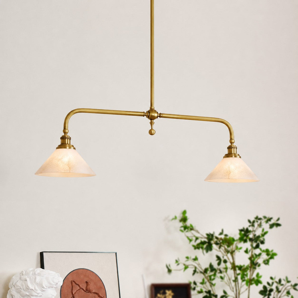 Niveine hanglamp van met albast