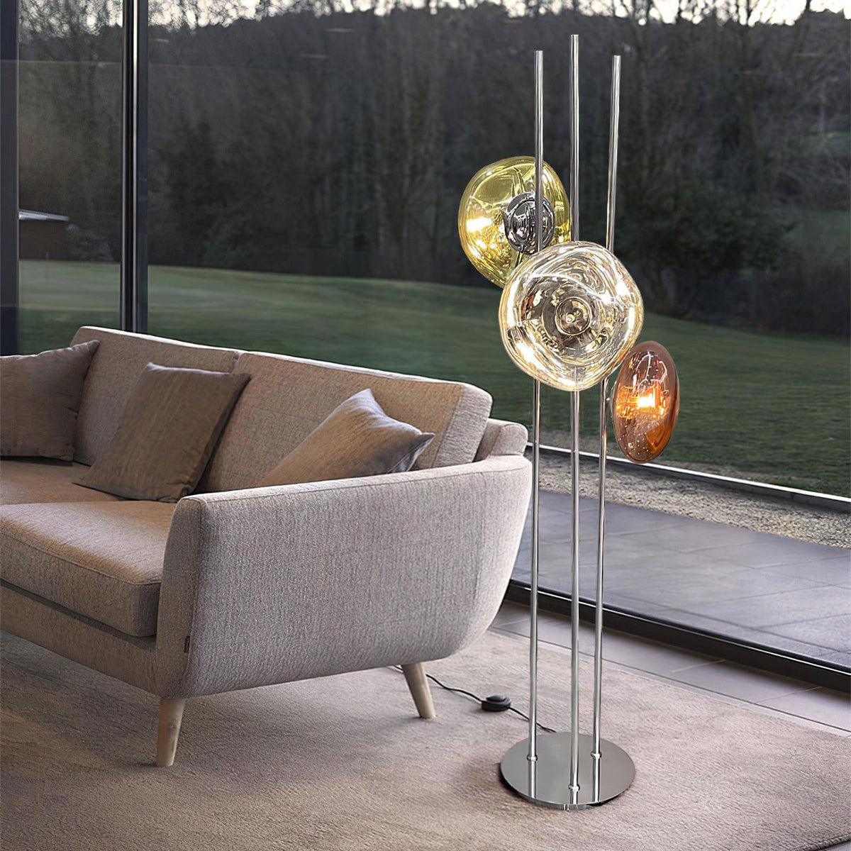 Gevara moderne vloerlamp in chroom
