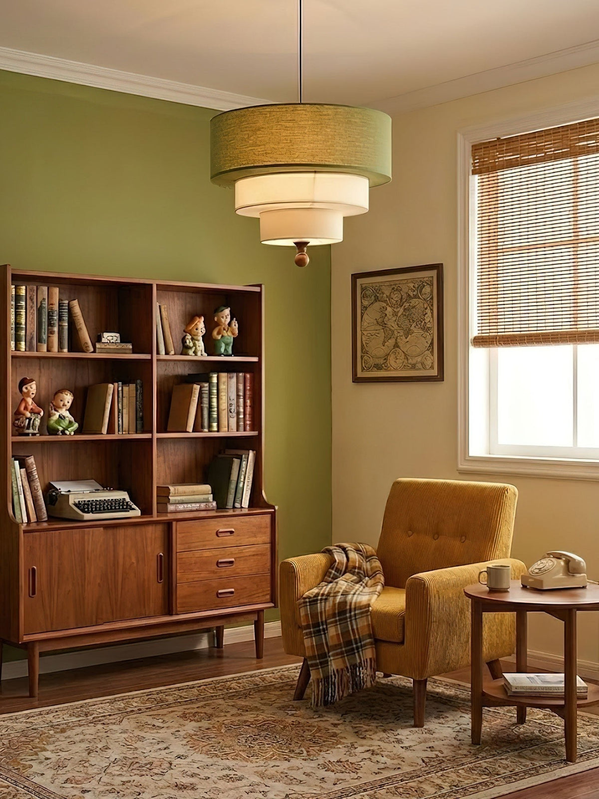 Calderin hanglamp met drie lagen van stoffen