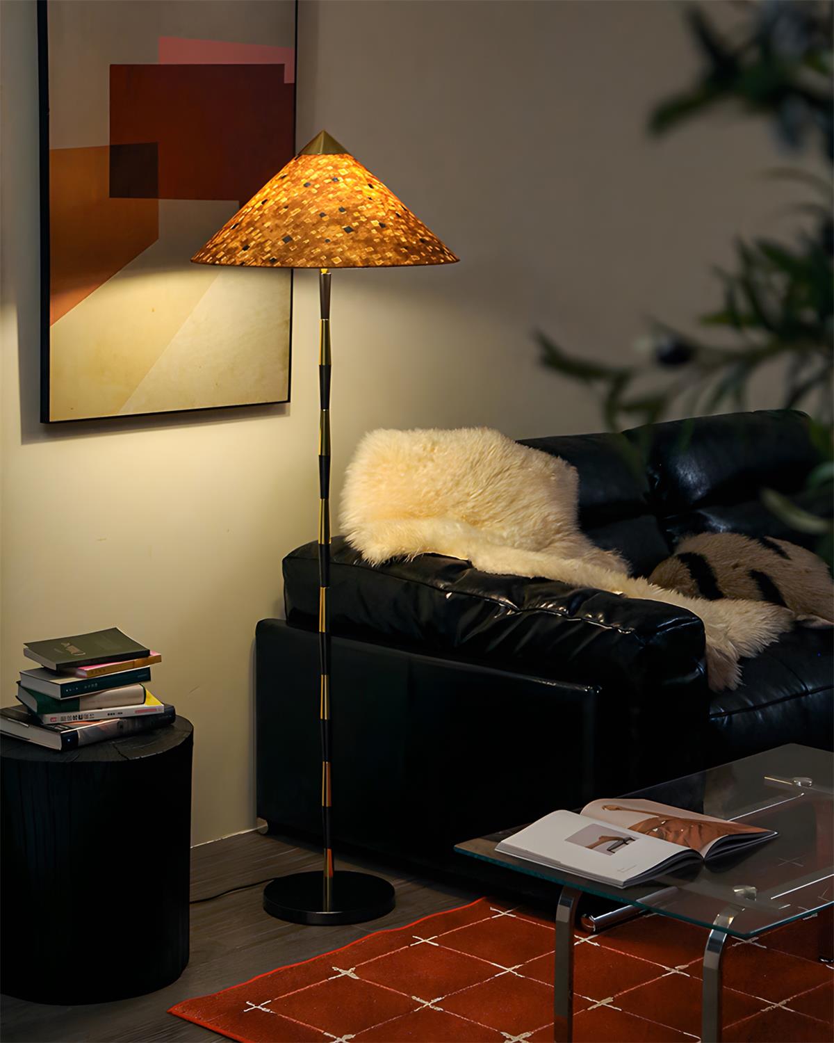 Burlwood vloerlamp