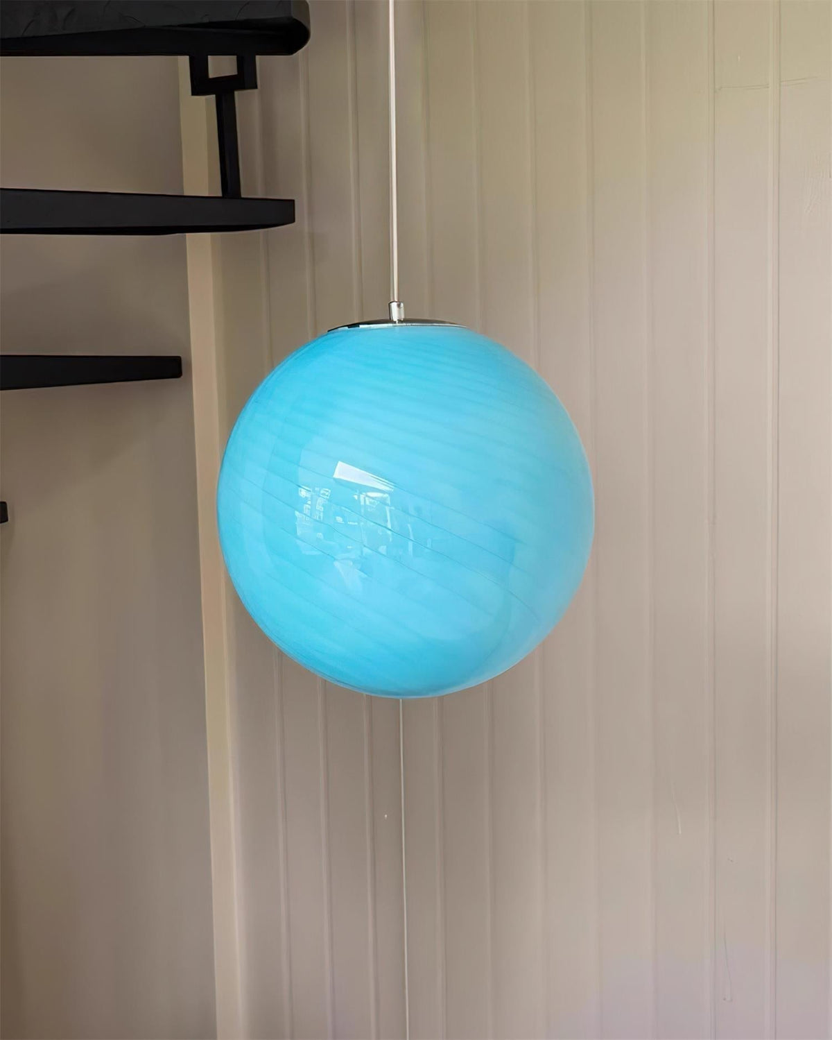 Dorvian Moderne hanglamp met blauwe glazen bol