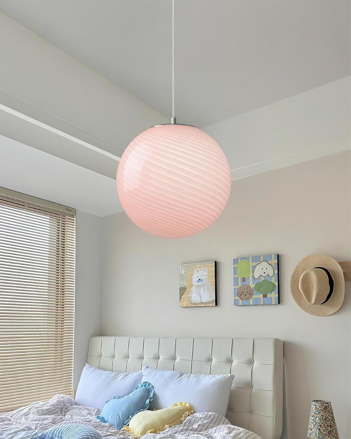 Dorvian Moderne hanglamp met blauwe glazen bol